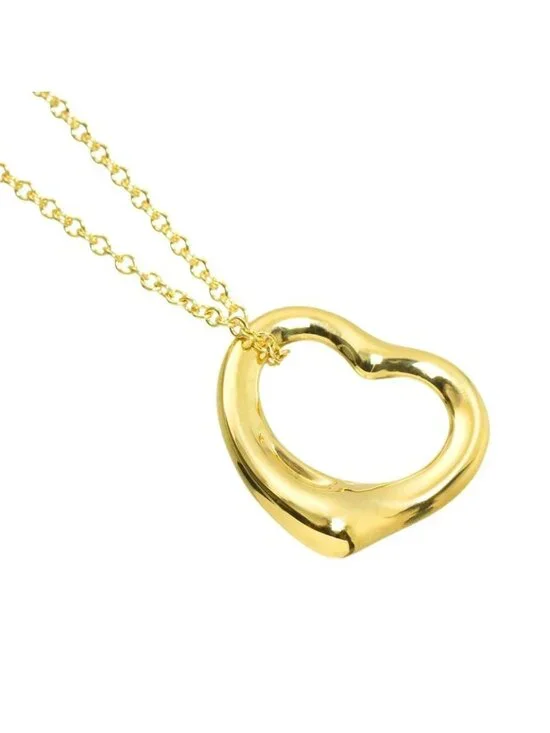 Tiffany & Co Open Heart Width 15.7 mm Necklace 40 cm 18k YG Yellow Gold - Picture 3 of 8